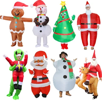 Télapó a Lovaglás a Mikulás Levegő Felrobbantani Öltöny Svindli Cosplay Felfújható Costums Felnőtt Méret Karácsonyi Fesztivál