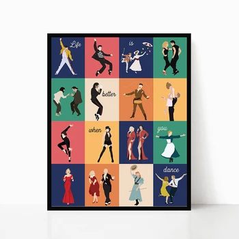 Tánc, Modern Plakát A Ponyvaregényben Pop Kultúra Elvont Minimalista Vászon Festmény Klasszikus Wall Art Nyomtatási Kép Lakberendezés