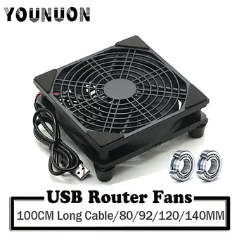 5V USB Router 80mm Ventilátor 92mm 120mm 140mm DIY TV Box Labda/Hüvely Hűtő & Védő Nettó Asztali Ventilátor