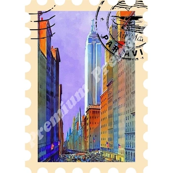 New York szuvenír mágnes vintage turisztikai poszter