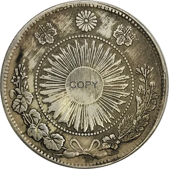 1870 Japán 1 Egy Yen Meiji 3 Év Cupronickel Bevonatú Ezüst Gyűjtők Másolás Érme
