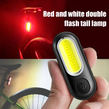 COB LED Kerékpár Lámpa USB Újratölthető 5 Módok Piros, Fehér, MTB Országúti Kerékpár Lámpa Biztonsági Sisak Figyelmeztető Lámpa Kerékpáros Felszerelés