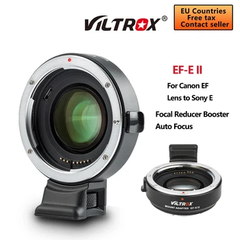 Viltrox EF-E II Auto Fókusz 0.71 X Objektív Adapter Szűkítő Gyűrű Speed Booster Canon EF-Objektív: Sony E-Mount Kamera A6400 A7RII