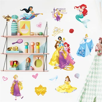 Gyönyörű Cinderalle Aurora Disney Princess Aranyhaj Dekorációs Matricák Gyerekek Fali Matricák Poszter Otthoni Dekoráció Lány Szoba