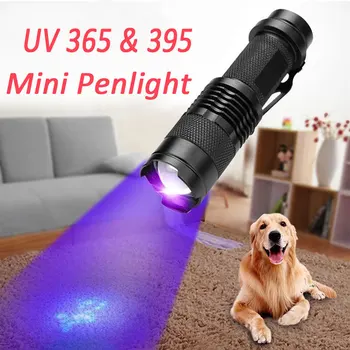 UV 365 & 395 Lámpa ultraibolya Fény, A Zoom Funkció Mini UV uv-Fény Pet Vizelet Foltok Érzékelő Skorpió AA elem