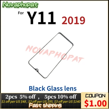 Novaphopat Címlap Előtt Digitalizáló LCD Érzékelő Üveg Panel Fekete 6.35 hüvelykes Vivo Y11 2019 érintőképernyő Üveg lencse