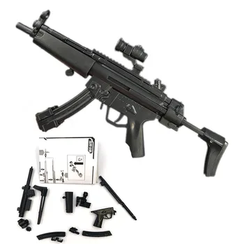 1/6 Skála 4D HK MP5 Géppisztolyos Játék Pisztolyt Modell Rejtvények Épület Tégla Fegyver, Katonai 12
