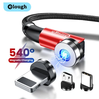 Elough 540 forgatás mágneses kábel usb-gyors töltés c típusú világítási kábel usb kábel iPhone Samsung Xiaomi Mágnes Töltő