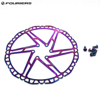 Fouriers Kerékpár Ti Bevonat Szín tárcsafék Rotor 6 Csavarok 140mm 160mm 180mm 203mm MTB Országúti Hegyi Kerékpár Fék Rotorok