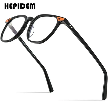 HEPIDEM-Acetát Szemüveges Férfi 2022 Vintage Retro Tér Szemüveg Keret Nők Optikai Receptet Szemüveg Rövidlátás Szemüveg 9190