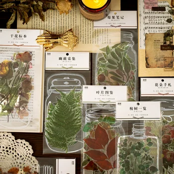 Retro Növény, Kutatási Intézet, Dekoratív Klasszikus Virág, levél Levélpapír Matrica Scrapbooking DIY Napló Album Stick Felkínálja