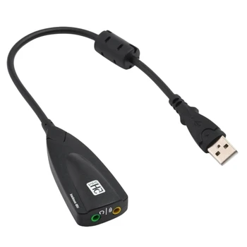 A 7.1 Csatornás USB hangkártya Külső 3D Audio Adapter 3,5 mm-es Audio Splitter PC Asztali Laptop