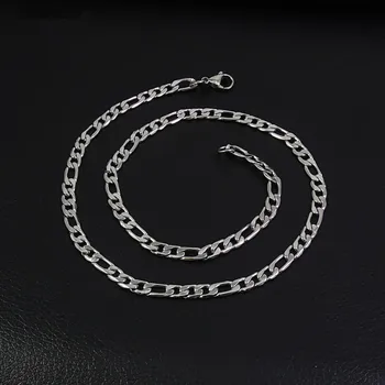 A 4 mm-es rozsdamentes acél 3:1NK Figaro lánc nyaklánc mérete 50/55/60/70CM divat menő férfi ékszerek nagykereskedelmi alacsony ár csepp szállítás