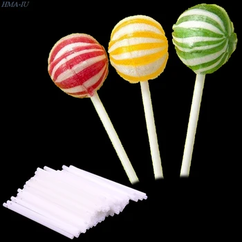 100/csomag Cukor, Cukorka, Nyalóka, DIY Penész Eszköz Biztonságos Műanyag Lollipop Stick Cake Pop Botok Csokoládé