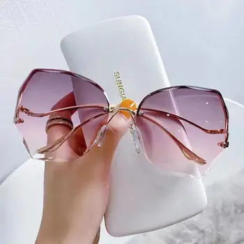 új keret nélküli berendezés napszemüveg női gradiens napszemüveg pillangó virág napszemüveg vintage