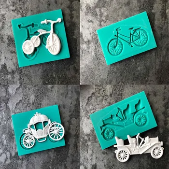 Szállítási Háromkerekű Kerékpár Alakú Szilikon forma DIY Fondant Száraz Pez Nyúlós Penész