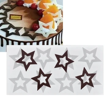 Szilikon 3D-s Csillag Alakú Csoki Öntőforma Cupcake Dekoráció Muffin Serpenyőben Sütés Stencil Tortát Díszítő Eszköz Tortát Díszítő Eszközök
