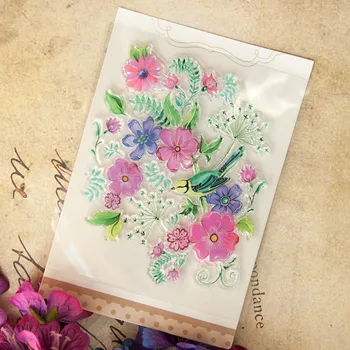 Színes Virágok Világos Bélyegek Scrapbooking Gumi Bélyegző Kézműves Kellékek Bélyeget Kártyát, Hogy Kézzel készített DIY Dekoráció Új 2021