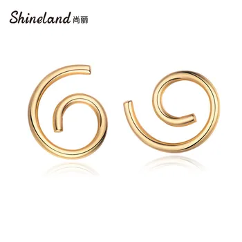 Shineland Egyszerű Geometria Fém Arany Színű Fülbevaló Női Női Retro Kör Brincos Punk Ékszerek, Kiegészítők Ajándék