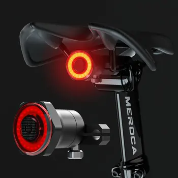 LISM Okos Kerékpár hátsó Hátsó Lámpa Auto Start Stop Fék IPX6 Vízálló USB Töltés Kerékpározás Farok Lámpa Kerékpár LED Világítás