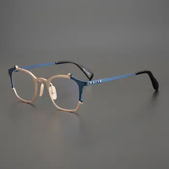 Luxus Márka Kézzel Készített Titán Szemüveges Férfi Kerek Keret Vintage Szuper Könnyű, Kiváló Minőségű Szemüveget A Nők Rövidlátás Oculos De Grau