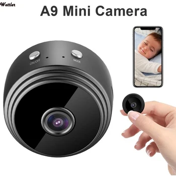 Mini Wifi IP Kamera HD 1080P Vezeték nélküli Beltéri Kamera sötétben vezetni Audió Baba Monitor Otthoni Biztonsági P2P Kamera WiFi A9