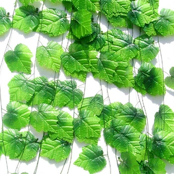 Mesterséges Zöld Borostyán Levelek 230cm Hosszú Mesterséges Növények Szőlő Hamis Lombozat Levelei DIY Otthon kert Esküvői Dekoráció