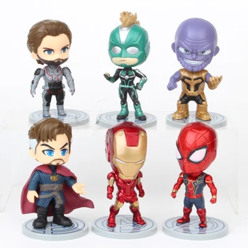 6db/set Marvel Avengers Ironman Vas Pókember Thanos Marvel Kapitány Amerikai Orvos Furcsa Autó Tartozékok Ábra Modell Játékok