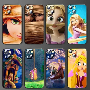 Disney Kusza Rapunzel Apple iPhone11 12 13 Pro Mini X XR XS Max 7 8 Plus Fekete luxus Szilikon Puha Telefon Esetében