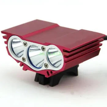 5000 Lumen Piros 3 X XML U2 LED Első Kerékpár Lámpa Kerékpár Bicikli Lámpa + Akkumulátor & Töltő