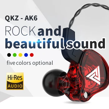 Eredeti QKZ AK6 Nagykereskedelmi zajszűrő Fejhallgató Mikrofon Fülhallgató Fülhallgató, Vezetékes Headset Eladó Gamer Fülhallgató Bass