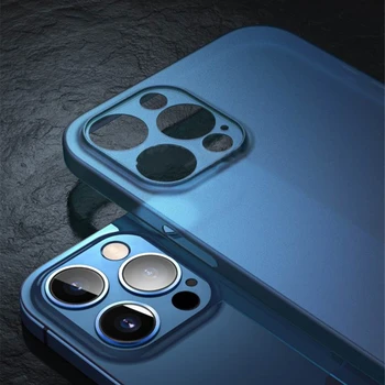Átlátszó Kék tok iPhone 12 Pro Max Mini Matt Borító Kamera Védő Lökhárító Ultra Vékony Héj Tervezett iPhone 12