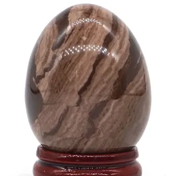 Csokoládé Jasper Gömb Tojás Gyógyító Reiki Kézműves Masszázs ujjgyakorlat Feifanstyle természetes kő ásványok 34x44MM