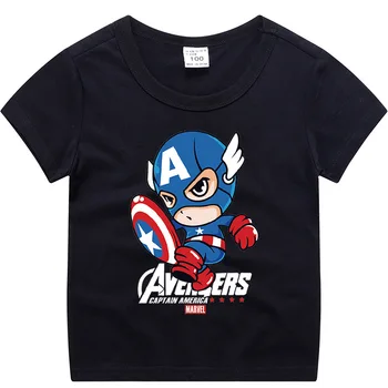 Marvel Kawaii Amerika Kapitány Anime Rajzfilm pólók, a Lányok, a Fiúk Szuper Hős Gyerek Ruhák, Felsők, Rövid Ujjú Ruhát Fiúk