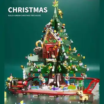 2021 ÚJ karácsonyfa Mézeskalács Ház bell dekoráció Santa Barátok Téli Falu Vonat építőkövei a Mikulás Játékok, Gyerek Ajándék