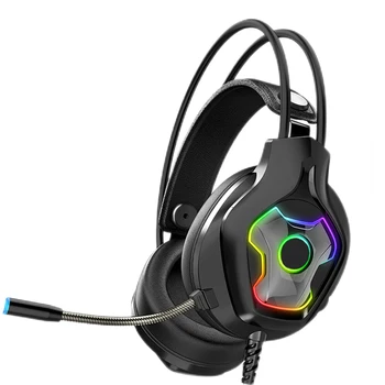 ZOP N7 Vezetékes 7.1 Gaming Headset Térhatású Hang Bass Fejhallgató Mikrofon RGB Lámpa Gmaer Fülhallgató, Laptop, PC Számítógép