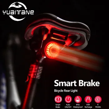 Okos Fék Kerékpár indukciós Lámpa Auto Start Stop Országúti Kerékpár LED Vízálló hátsó Lámpa USB-Kerékpározás Vissza Hátsó Lámpa