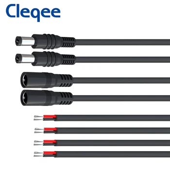 Cleqee 5pairs 5.5x2.1 DC Férfi Plug-vagy Női Csatlakozó Csupasz Drót Nyitott Vége Kábel LED Szalag Lámpa Repaire, DC Tápegység