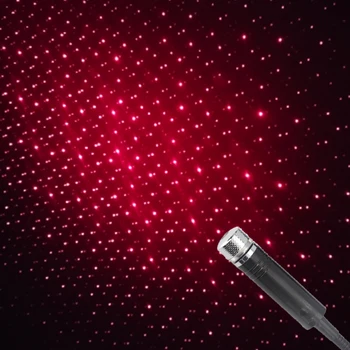 Romantikus LED Autó Tető Csillagos Éjszakai Fény Projektor Légkör Galaxy Lámpa USB Dekoratív Lámpa Állítható Autó Belső Dekor Lámpa
