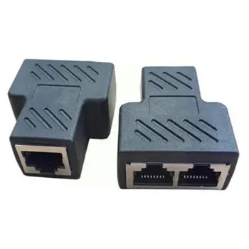 1 2 Módon RJ45 Női Splitter LAN Ethernet Hálózati Laptop Dupla Kábel Csatlakozó Port Dokkoló Adapter Splitter Zokni A4V9