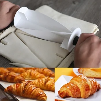 1 Db Így Croissant, Kenyér Kerék Tészta Tészta Vágó Kés Műanyag Rolling Vágó Sütés Konyhai Kiegészítők Pékség Eszközök