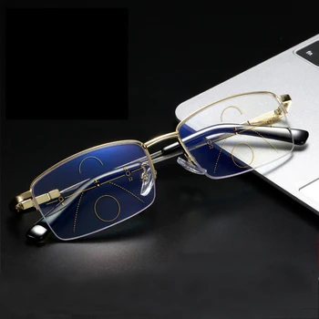 Közel-távol egy Kettős Célú Multi-Fókusz Olvasó Szemüveg Progresszív Intelligens Zoom Anti-Kék UV Védelme Presbyopic Szemüveg