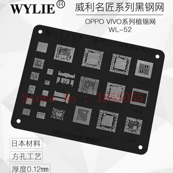 WL-52-es Kiváló minőségű Fekete acél BGA reballing stencil a MSM8940 MT6797W MT6795W MSM8998 MSM8939 MT6750 MT6595 MSMMSM8909 SDM660