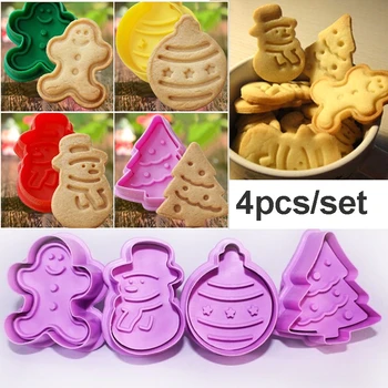 Új Karácsonyfa Santa Mézeskalács Ember Cookie Penész Sütőformákat Penész Torta Fondant Dekorációs Eszköz Beállítva Sütési Tartozékok