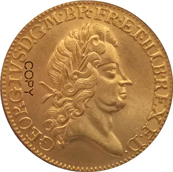 24 K aranyozott 1723 Egyesült Királyság 1-Guinea - George azt érmék másolat