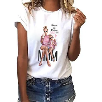 Új 2021-ben a Nyáron Egyszerű Top, Alkalmi Divat Anya Életét O-Nyakú, Rövid Ujjú Hipszter T-shirt póló femme