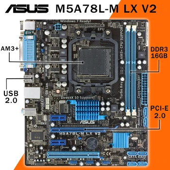 Socket AM3/AM3+ Asus M5A78L-M LX V2 Alaplap DDR3 Phenom II/Athlon II/Sempron 100 Asztali AMD 760G/780L Placa-mama AM3/AM3+