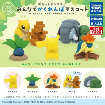 5db/set TAKARA TOMY pokemon pikachu Cyndaquil Oddish Sandshrew Gashapon játékok