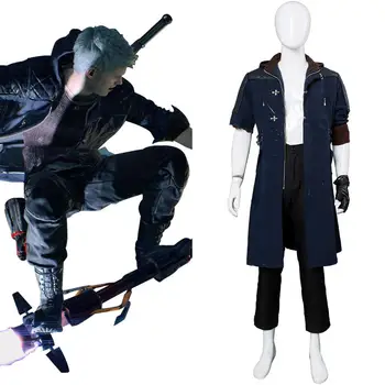 DMC 5 Nero Cosplay Jelmez Nero kabát Kabát Sérült Verzió DMC Kabát+Kesztyű+karkötő Szett Halloween Farsang Jelmez