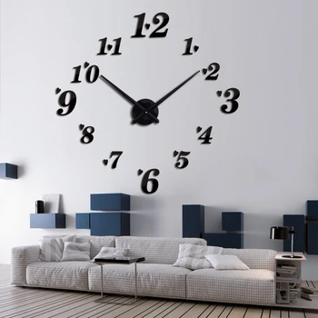top divat 3d fali óra reloj de olyan kvarc óra rövid diy órák nappali nagy dekoratív horloge murale matricák